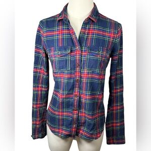Abercrombie & Fitch Plaid Long Sleeve Button Down Collared Shirt Size XS